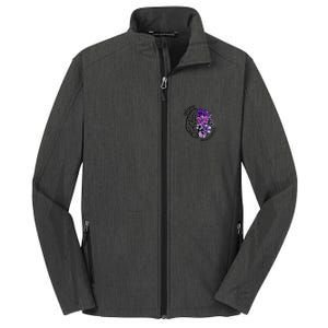 Epilepsy Awareness Purple Brain Flower Core Soft Shell Jacket