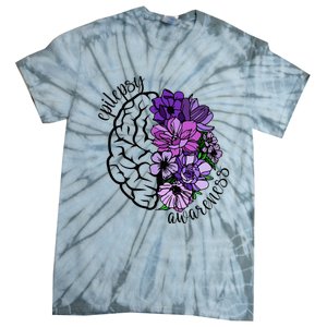 Epilepsy Awareness Purple Brain Flower Tie-Dye T-Shirt