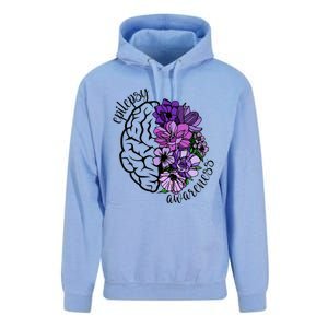 Epilepsy Awareness Purple Brain Flower Unisex Surf Hoodie