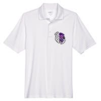 Epilepsy Awareness Purple Brain Flower Men's Origin Performance Pique Polo