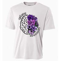 Epilepsy Awareness Purple Brain Flower Cooling Performance Crew T-Shirt