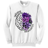 Epilepsy Awareness Purple Brain Flower Sweatshirt