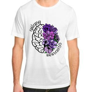 Epilepsy Awareness Purple Brain Flower Adult ChromaSoft Performance T-Shirt