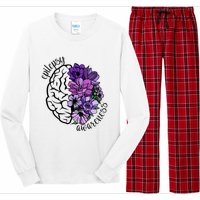 Epilepsy Awareness Purple Brain Flower Long Sleeve Pajama Set