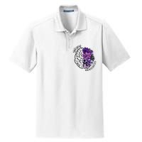 Epilepsy Awareness Purple Brain Flower Dry Zone Grid Polo