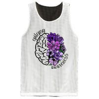 Epilepsy Awareness Purple Brain Flower Mesh Reversible Basketball Jersey Tank