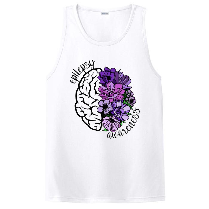 Epilepsy Awareness Purple Brain Flower PosiCharge Competitor Tank