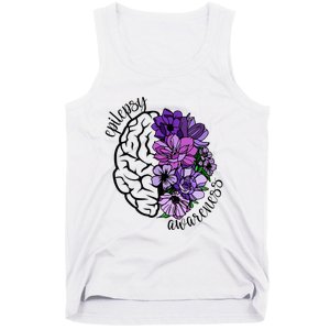 Epilepsy Awareness Purple Brain Flower Tank Top