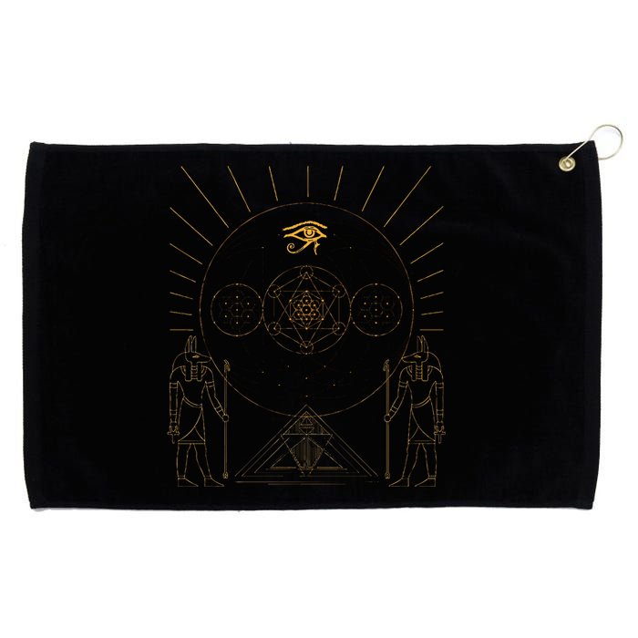 Egyptology Anubis Pyramids Symbol Kemetic Egyptian Grommeted Golf Towel