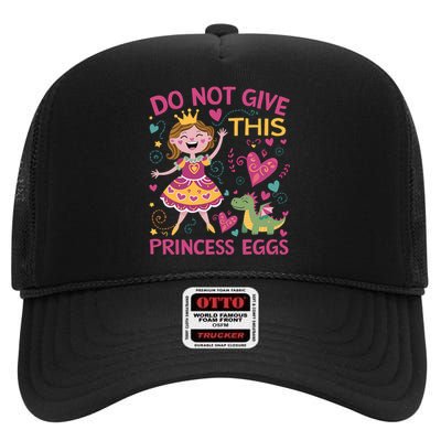 Eggs Allergy Princess Girl Oviallergia Reminder Outfit High Crown Mesh Back Trucker Hat