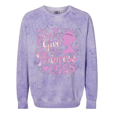 Eggs Allergy Princess Girl Oviallergia Reminder Outfit Colorblast Crewneck Sweatshirt