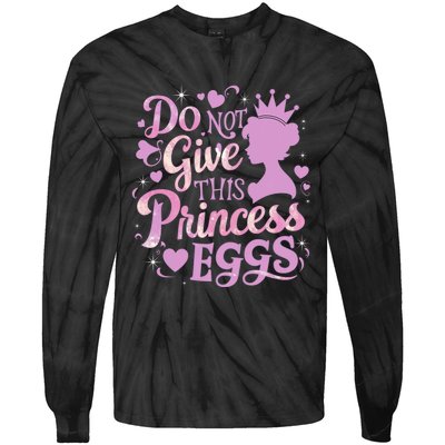 Eggs Allergy Princess Girl Oviallergia Reminder Outfit Tie-Dye Long Sleeve Shirt