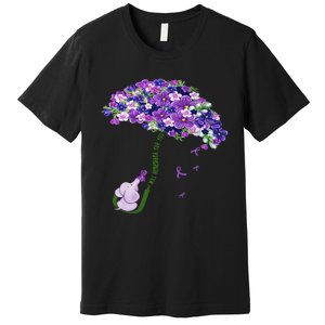 Elephant Alzheimers Purple Flower I Will Remember For You Premium T-Shirt