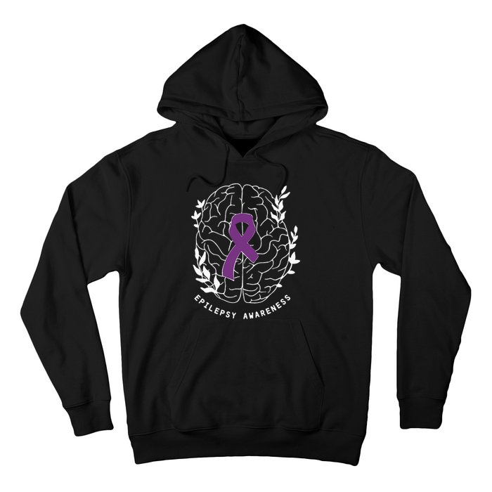 Epilepsy Awareness Ribbon Purple Epilepsy Brain Grahpic Hoodie