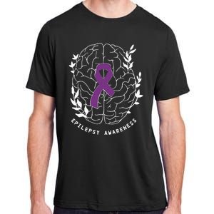 Epilepsy Awareness Ribbon Purple Epilepsy Brain Grahpic Adult ChromaSoft Performance T-Shirt