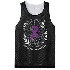 Epilepsy Awareness Ribbon Purple Epilepsy Brain Grahpic Mesh Reversible Basketball Jersey Tank