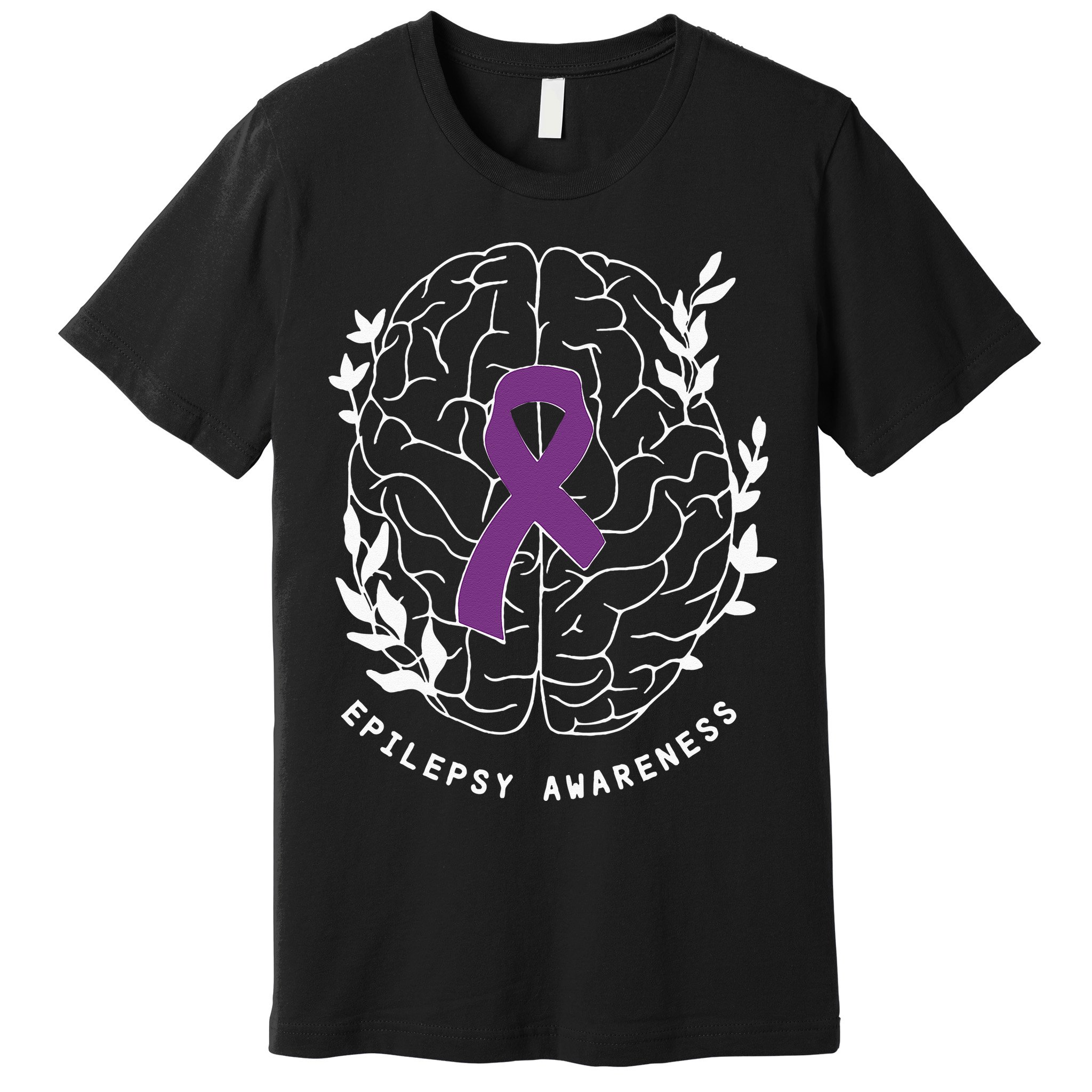 Epilepsy Awareness Ribbon Purple Epilepsy Brain Grahpic Premium T-Shirt