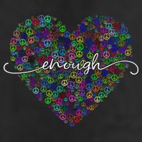 Enough Awareness Rainbow Peace Heart 7 Panel Mesh Trucker Snapback Hat