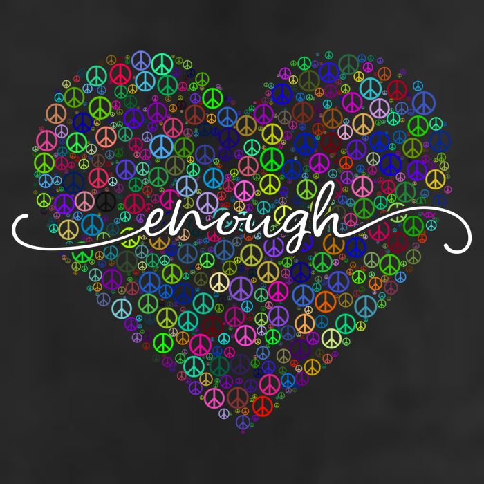 Enough Awareness Rainbow Peace Heart 7 Panel Mesh Trucker Snapback Hat