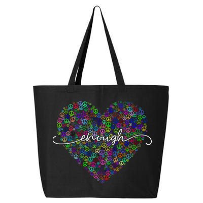 Enough Awareness Rainbow Peace Heart 25L Jumbo Tote