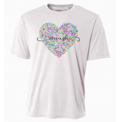 Enough Awareness Rainbow Peace Heart Cooling Performance Crew T-Shirt