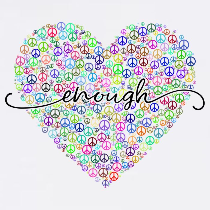 Enough Awareness Rainbow Peace Heart Sweatshirt