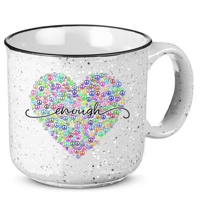 Enough Awareness Rainbow Peace Heart 15oz Campfire Ceramic Mug