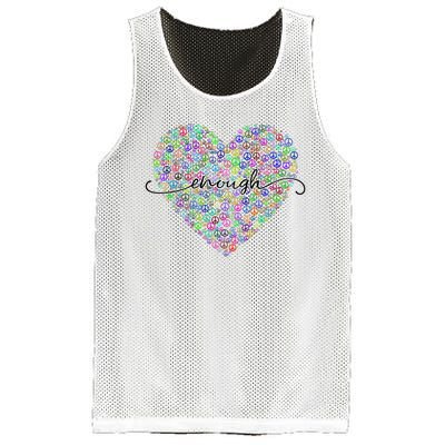 Enough Awareness Rainbow Peace Heart Mesh Reversible Basketball Jersey Tank