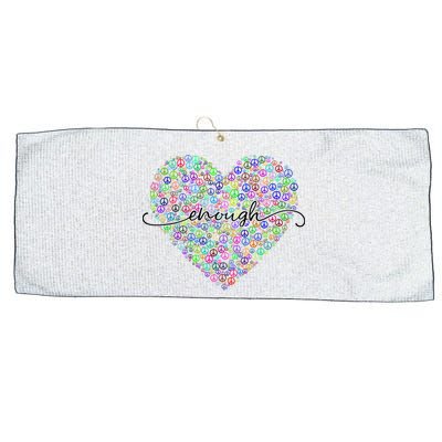 Enough Awareness Rainbow Peace Heart Large Microfiber Waffle Golf Towel
