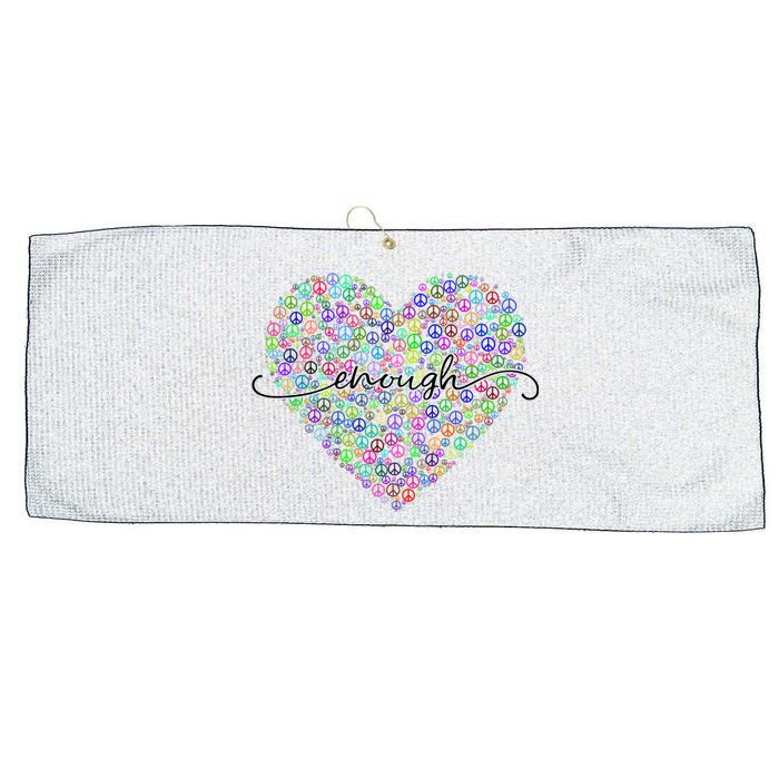 Enough Awareness Rainbow Peace Heart Large Microfiber Waffle Golf Towel