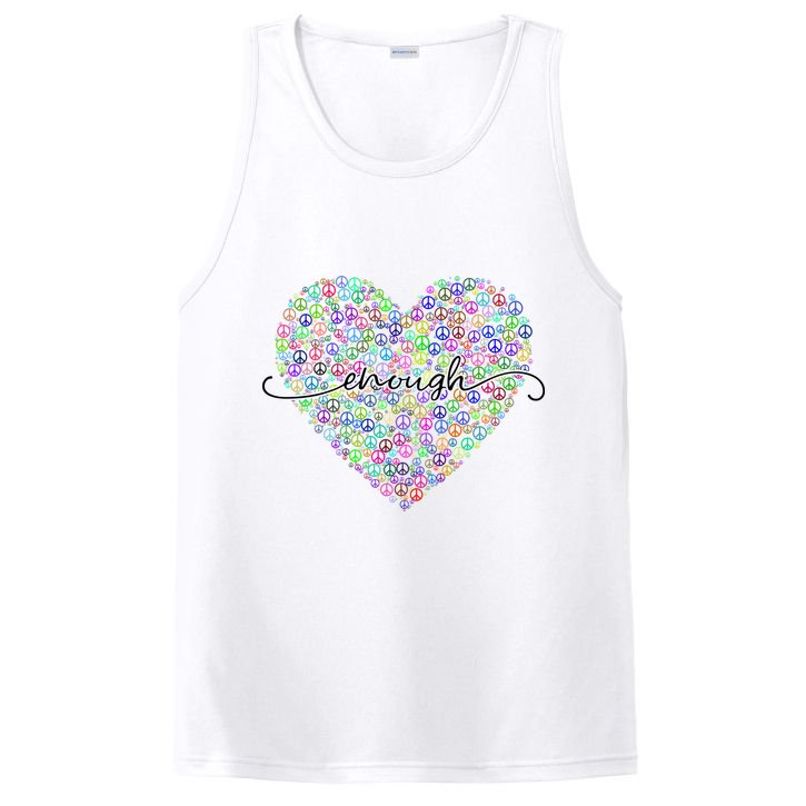 Enough Awareness Rainbow Peace Heart PosiCharge Competitor Tank