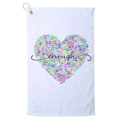 Enough Awareness Rainbow Peace Heart Golf Towel