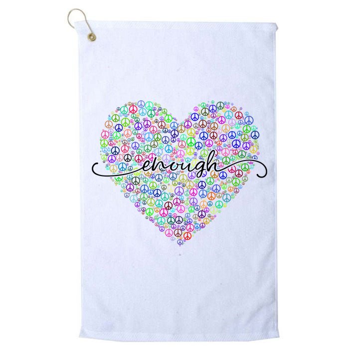 Enough Awareness Rainbow Peace Heart Platinum Collection Golf Towel