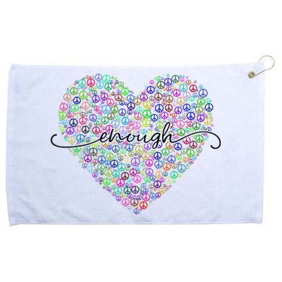 Enough Awareness Rainbow Peace Heart Grommeted Golf Towel