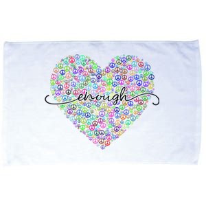 Enough Awareness Rainbow Peace Heart Microfiber Hand Towel