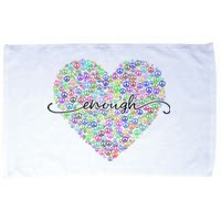 Enough Awareness Rainbow Peace Heart Microfiber Hand Towel