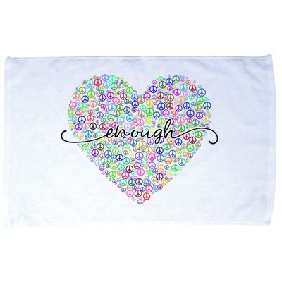 Enough Awareness Rainbow Peace Heart Microfiber Hand Towel