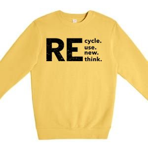 Environmental Activism Recycle Reuse Renew Rethink Crisis Premium Crewneck Sweatshirt