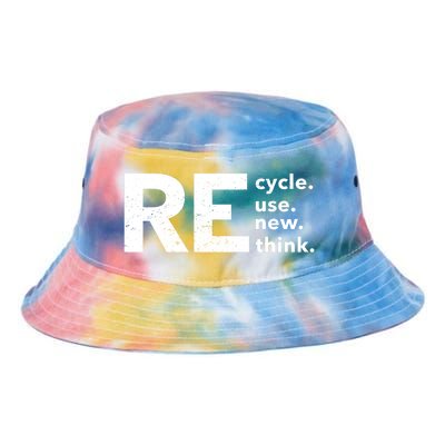 Environmental Activism Recycle Reuse Renew Rethink Crisis Tie Dye Newport Bucket Hat