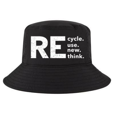 Environmental Activism Recycle Reuse Renew Rethink Crisis Cool Comfort Performance Bucket Hat