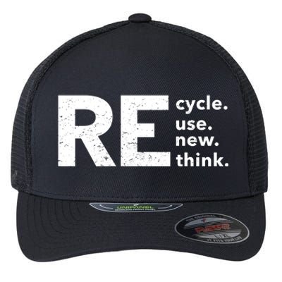 Environmental Activism Recycle Reuse Renew Rethink Crisis Flexfit Unipanel Trucker Cap