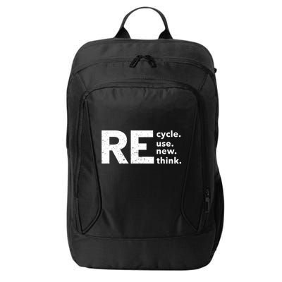Environmental Activism Recycle Reuse Renew Rethink Crisis City Backpack