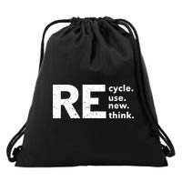 Environmental Activism Recycle Reuse Renew Rethink Crisis Drawstring Bag