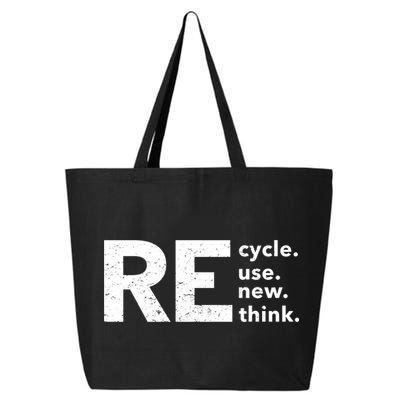 Environmental Activism Recycle Reuse Renew Rethink Crisis 25L Jumbo Tote