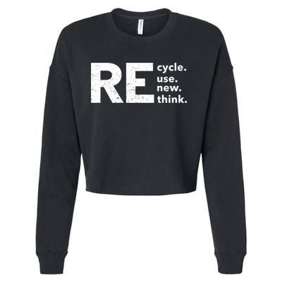 Environmental Activism Recycle Reuse Renew Rethink Crisis Cropped Pullover Crew