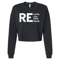 Environmental Activism Recycle Reuse Renew Rethink Crisis Cropped Pullover Crew