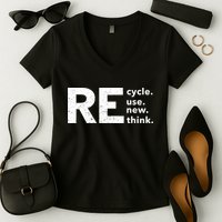 Environmental Activism Recycle Reuse Renew Rethink Crisis Women's V-Neck T-Shirt