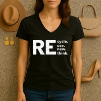 Environmental Activism Recycle Reuse Renew Rethink Crisis Women's V-Neck T-Shirt