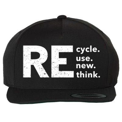 Environmental Activism Recycle Reuse Renew Rethink Crisis Wool Snapback Cap