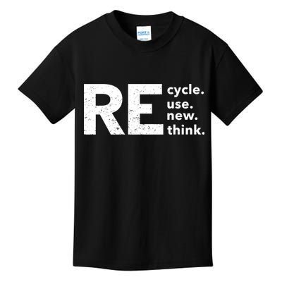 Environmental Activism Recycle Reuse Renew Rethink Crisis Kids T-Shirt